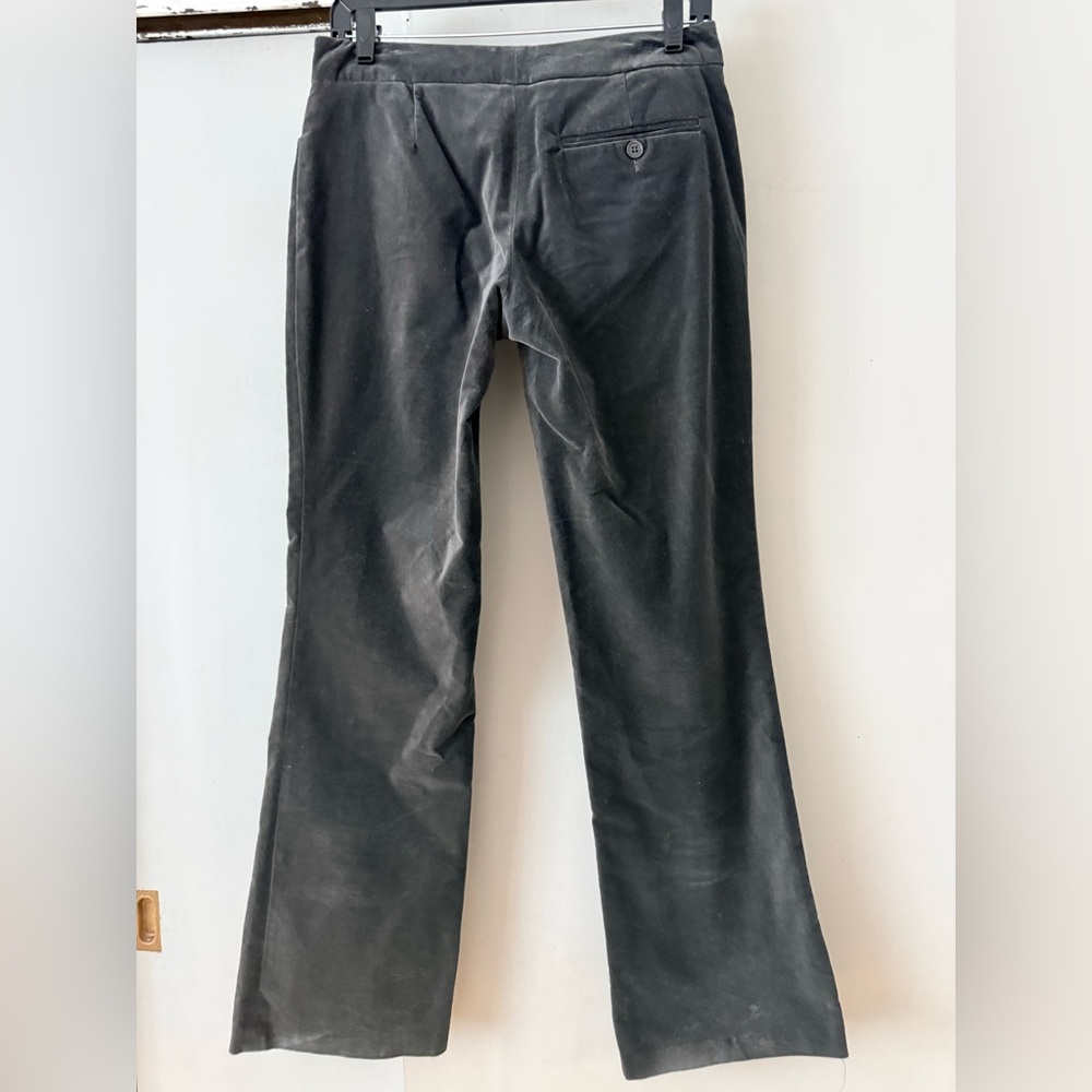 Stylish velvety charcoal grey cotton boot cut / flare Pants - Picture 2 of 4
